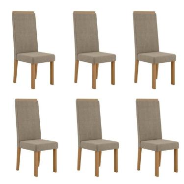 Imagem de Conjunto 6 Cadeiras para Sala de Jantar Nice Espaldar Mel/Caramelo