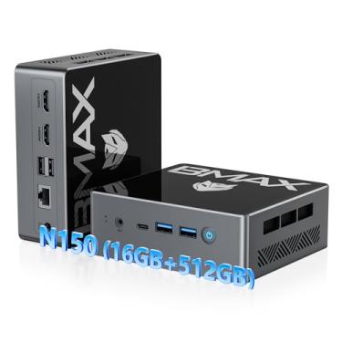 Imagem de Bmax Mini PC, Intel Twin Lake N150, 16GB DDR4 512GB M.2 SSD (até 3,6 GHz), mini computadores desktop, micro PC, 4K Tipo-C HDMI tela tripla, WiFi, negócios, casa, escritório pequeno PC
