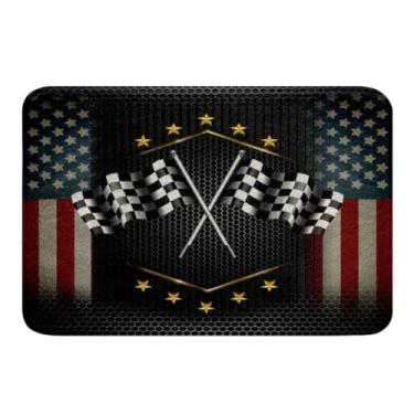 Imagem de Feelyou Tapetes de banheiro de carro de corrida, 50,8 x 81,3 cm, crianças, favo de mel, para banheira, para meninos, meninas, adolescentes, buffalo, xadrez, esportes radicais, tapetes de banho para