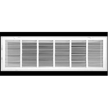 Imagem de Grade de filtro de ar de retorno de aço 91,4 x 12 para filtro de 2,5 cm - dobradiça fixa - tampa de duto HVAC - face plana estampada - branca [dimensões externas: 98 5/20.3 cm x 36 cm]