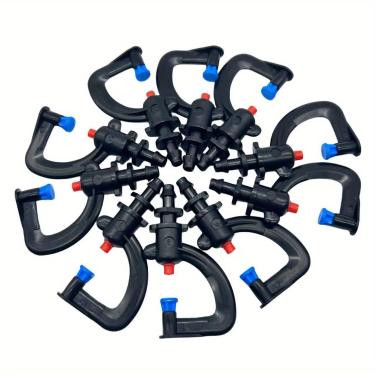 Imagem de 10 peças de pulverizador de irrigação por gotejamento com bocal atomizador, 10 peças, mini aspersor de farpa única, equipamento de irrigação de resfriamento de jardim para estufa de vegetais de