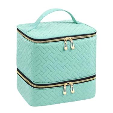 Imagem de Ysyqkn Bolsa Organizadora para Esmaltes, Caixa Porta-esmaltes com Alça, Caixa de Transporte para Viagem para Conjuntos de Manicure, Cosméticos, Viagem, Maqui, Luz Verde