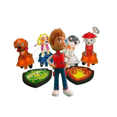 Imagem de Kit 5 Bonecos Brinquedos Patrulha Canina Com 4 Skate 4