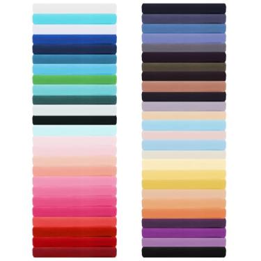 Imagem de Quadrados de tecido, 100 peças 10 x 10 cm cor sólida colcha tecido retalhos pacotes de cores patchwork costura artesanato pré-cortado sucata para projetos de costura DIY arte artesanato fabricação