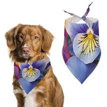 Imagem de Cachecol Pansy Perfection impresso para animais de estimação cachecol triangular de poliéster - tamanho único (70 x 30 cm)