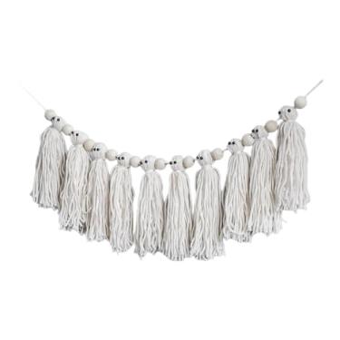 Imagem de shamjina Guirlanda de borlas de Halloween, banner decorativo, suporte para fotos, enfeite de parede, decoração de festa para prateleiras, aniversários, pátio