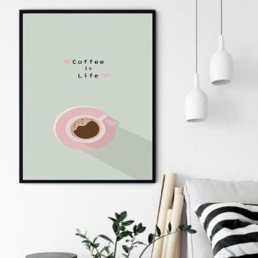 Imagem de Quadro Decorativo Coffee is Life - 70x50cm - Quadros On-line, Moldura 