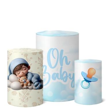 Imagem de Trio Capas Cilindro Decoração Festa Veste Fácil Chá de Bebê (CLCHB0010)