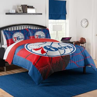 Imagem de NORTHWEST Conjunto de edredom Philadelphia 76ers oficialmente licenciado pela NBA – Casal/Queen e Twin/Twin GG – Roupa de cama macia com logotipo do time e fronhas – Conjunto de quarto para fãs de