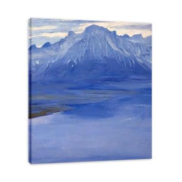 Imagem de Crepúsculo, Lago de Genebra John Lavery Classic Realist Portrait & War Scene Canvas Art – Decoração de parede de arte irlandesa para casa emoldurada 39,98 x 48 cm