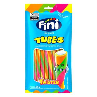 Imagem de Bala Fini Tubes Twister Sabor Frutas Silvestres e Nata 80g