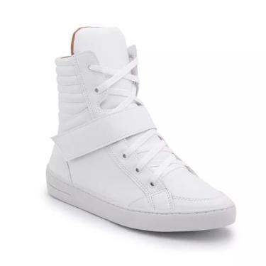 Imagem de Tênis Vegano Cano Alto em material sintético com Tira Bawmi, Branco, 3