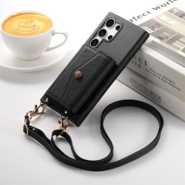 Imagem de Capa tipo carteira para Samsung Galaxy A25 com porta-cartões (para Samsung Galaxy A25/Preto)