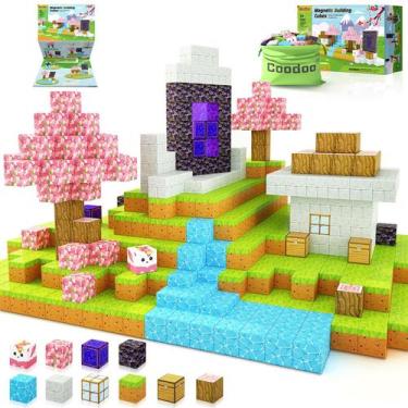 Imagem de Blocos magnéticos Coodoo Build Mine Magnet World Cherry Blossom