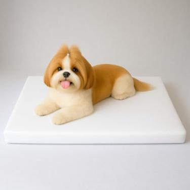 Imagem de Colchonete Impermeável para Cães, 70x50cm, Espuma Compacta, Capa Removível, Multicolorido, Uso Interno e Externo (Branco)