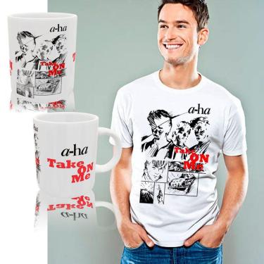 Imagem de Camiseta Banda A-HA rock, pop, new wave anos 80 + caneca, estampa exclusiva, unissex