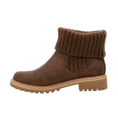 Imagem de Corkys Footwear Bota feminina Quiver no tornozelo – com um design sem cadarço, sola elegante e durável, cabedal de meia e palmilhas acolchoadas de EVA para conforto o dia todo, Marrom oleado, 35