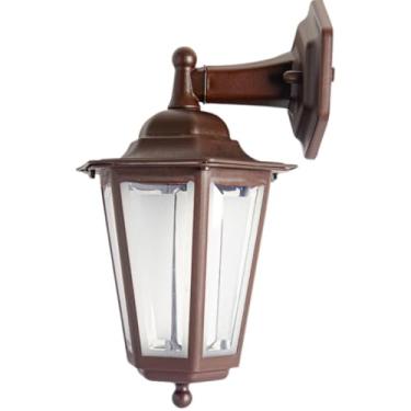 Imagem de Luminária Arandela Sextavada Colonial Clássica Rústica E27 Bivolt Área Externa e Interna(Marrom)