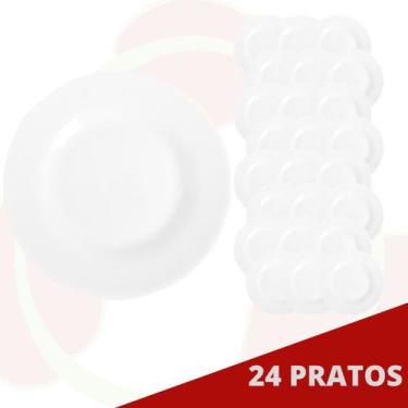 Imagem de Jogo de 24 Prato de Sobremesa Redondo Branco 19CM Nadir - NADIR FIGUER
