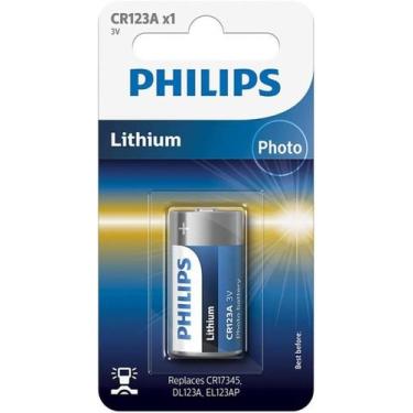 Imagem de Bateria Cr123a Philips 3v Pilha Cr123a Cartela C/ 1 Unidade