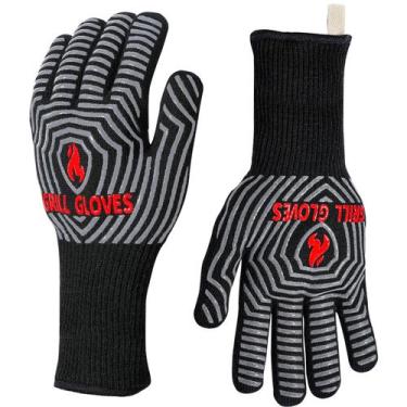 Imagem de Luvas para churrasco QUWIN, silicone de 800 C extremamente resistente 