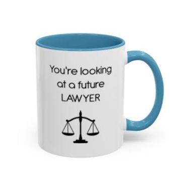 Imagem de Caneca Future Lawyer Accent – Presente para estudantes de direito, pré-direito ou aspirantes a advogados - Ideia de presente de aniversário e Natal (azul claro, 325 ml)