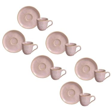Imagem de Conjunto de Xícaras de Café com Pires Porto Brasil Bio Litchi 120ml - 6 Peças