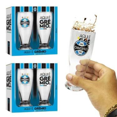 Imagem de Kit Conjunto 4 Copos Munich Tulipa Cerveja Chopp Bebidas - Brasfoot