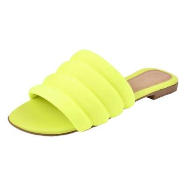 Imagem de Chinelo Feminino Confortavel Slide Neon Casual Verao -  Calce Bem , Ve
