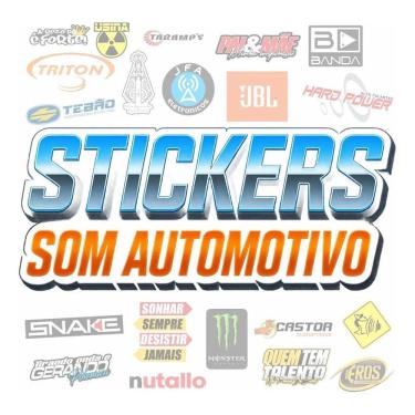 Imagem de Kit Cartela Adesivos Som Automotivo Carro Rebaixado 29Unid