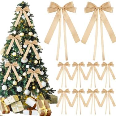 Imagem de Giegxin 20 peças enfeites de arcos de árvore de Natal decoração de guirlanda de Natal 12,7 cm x 30,5 cm para decoração de natal casa grinalda cerca escadas lareira interior exterior decoração (marrom)
