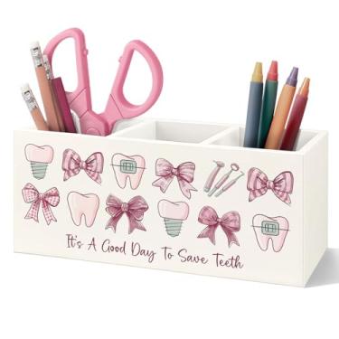 Imagem de VIITlUE 736 Porta-lápis de madeira, organizador de decoração de mesa