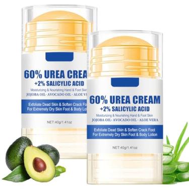 Imagem de Creme de ureia 60% mais 2% de ácido salicílico para os pés para remover a pele calosa, mãos rachadas, cotovelos e calcanhares, hidrata e hidrata, creme hidratante para pés e mãos com força máxima