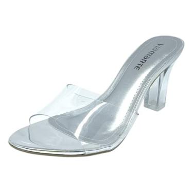 Imagem de Tamanco Feminino Salto Médio Translúcido Moderno Via Marte