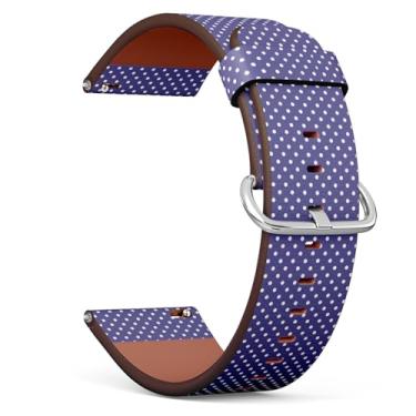 Imagem de MRAKPLGE Pulseira de relógio, estampa de bolinhas, compatível com Garmin Forerunner 255/255S Music, 265S, Rey, Venu 2S, Venu 3S, Vivoactive 4S, Vivomove 3S, 18 mm, pulseira de couro vegano de