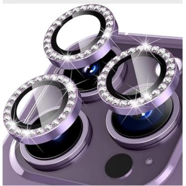 Imagem de Kit Película Lente Câmera Brilho Compatível Com iphone 11 12 13 14 15 16 Pro Max Lilas iphone 16