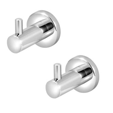 Imagem de Kit 2 Porta Toalha Cabide Banheiro Luxo Metal Cromado