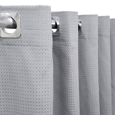 Imagem de Cortina Para Janela 1,20X1,00 Piquet Cinza Sala Quarto