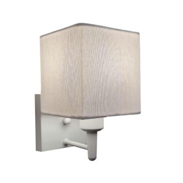 Imagem de Arandela Quadrada Md-2006 Branco Cúpula Em Tecido Branco - Bivolt