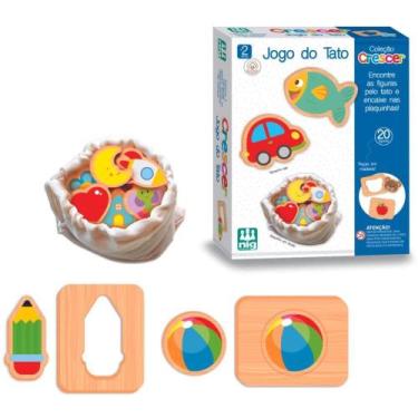 Imagem de Brinquedo Educativo Jogo do Tato em Madeira 20PCS - Nig Brinquedos