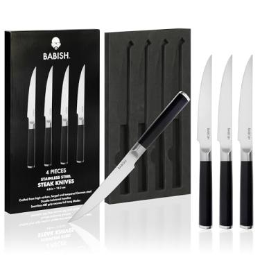 Imagem de Babish High-Carbon 1.4116 German Steel Cutlery, 4pk Forged Kitchen Steak Knife