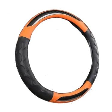 Imagem de Capa para volante de carrinho de golfe de 33 cm, capa de volante de couro respirável antiderrapante, sensação de aderência confortável para EZGO TXT e RXV (laranja 2)