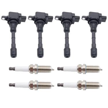 Imagem de OXCANO Bobina de ignição UF350 e vela de ignição de irídio duplo 4505 compatível com Nissan Altima 2002-2006 L4 2,5L, Sentra 2002-2008 L4 2,5L, X-Trail 2002-2008 L4 2,5L, X-Trail 2010 2011 2012 2013
