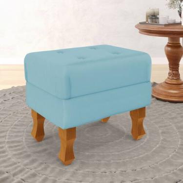 Imagem de Puff Canis com baú interno Couro Azul Bebê - ARADECOR, AZUL BEBê, ÚNIC