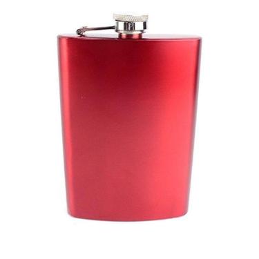 Imagem de Cantil Porta Bebida De Bolso Vermelho 260Ml Whisky Vodka Fg