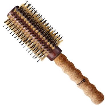 Imagem de Escova redonda TRENFI Premium Boar Bristle Escova de cabelo 2,5 cm