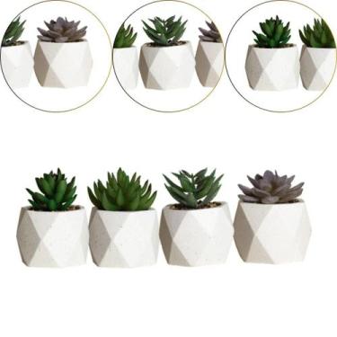 Imagem de Vaso de Suculentas Artificiais Plantas de Decoração Cimento - paramoun