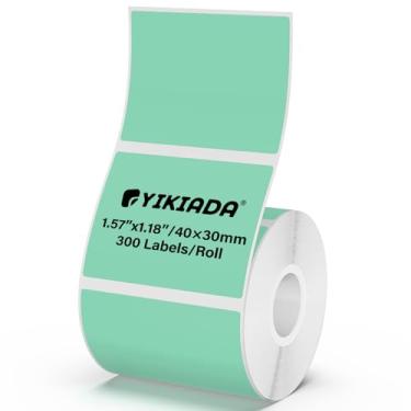 Imagem de YIKIADA Etiquetas térmicas verdes de vinil à prova d'água de 3 x 3 cm, adesivos autoadesivos para endereços, compatíveis com M110/M220, 300 peças
