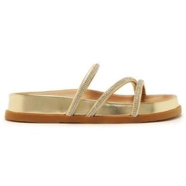 Imagem de Sandália Feminino Anacapri Papete Metallic Dourado - C30378-Feminino