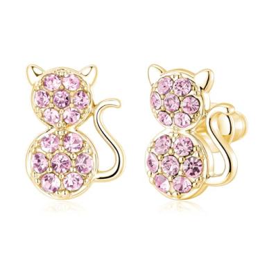 Imagem de Sepfavo Lindos brincos de gato fofos hipoalergênicos, amantes de gatos, meninas, crianças, aniversário, Páscoa, Natal, Dia dos Namorados, presente para avó, mãe e neta, filha, MINI, Aço inoxidável